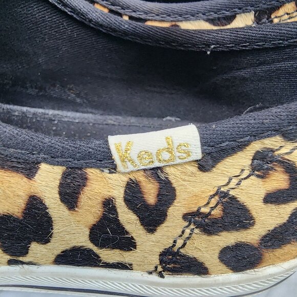 Keds Shoes Womens Size 7 Kate Spade Brown Leopard Print Casual Sneakers *GUC* - Picture 3 of 12